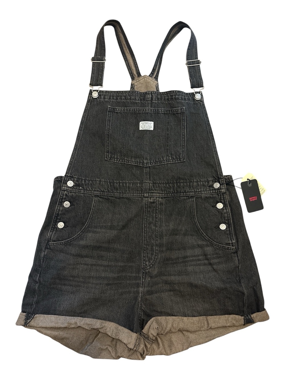 Levi's Vintage Shortalls Overall Shorts Jean Faded Black NWT